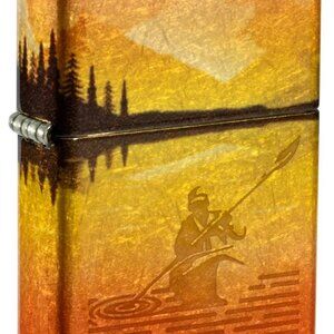 Tumbled Brass 540 premium Scenic Lake Kayaking Zippo Lighter